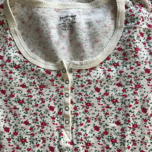 🦋 NWT JUICY COUTURE PINK FLORAL THERMAL TOP SM - Picture 6 of 7